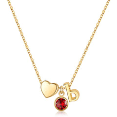 Turandoss Initial Birthstone Necklaces for Women Trendy 14K Gold Plated Letter Pendant Jewelry Birthday Teacher Appreciation Mothers Day Graduation Gifts for Her Mom Kids Teen Girls Wife Ideas