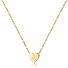 Turandoss 14K Gold Plated Choker Tiny Heart Name Pendant Necklace for Women Letter Cute Jewelry Birthday Teacher Appreciation Mothers Day Graduation Gifts for Her Mom Kids Teen Girls Wife Ideas