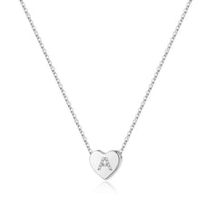 Turandoss 14K White Gold Plated Choker Cz Tiny Heart Name Pendant Necklace for Women Letter Jewelry Birthday Teacher Appreciation Mothers Day Graduation Gifts for Her Mom Kids Teen Girls Wife Ideas