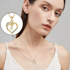 Turandoss Heart Unicorn Initial Necklace for Girls 14K Gold Plated Colorful CZ Letter a-z Pendant Teen Girls Daughter Kids Jewelry Valentines Day Birthday Gifts for Women Teen Girls