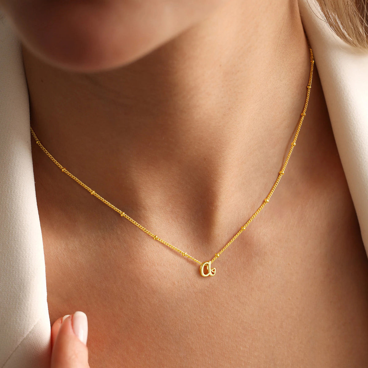 Turandoss 14K Gold Plated Dainty Initial Choker Necklace for Women Tiny Beads Heart Letter A-Z Jewelry Trendy Personalized Birthday Gifts for Women Teen Girl