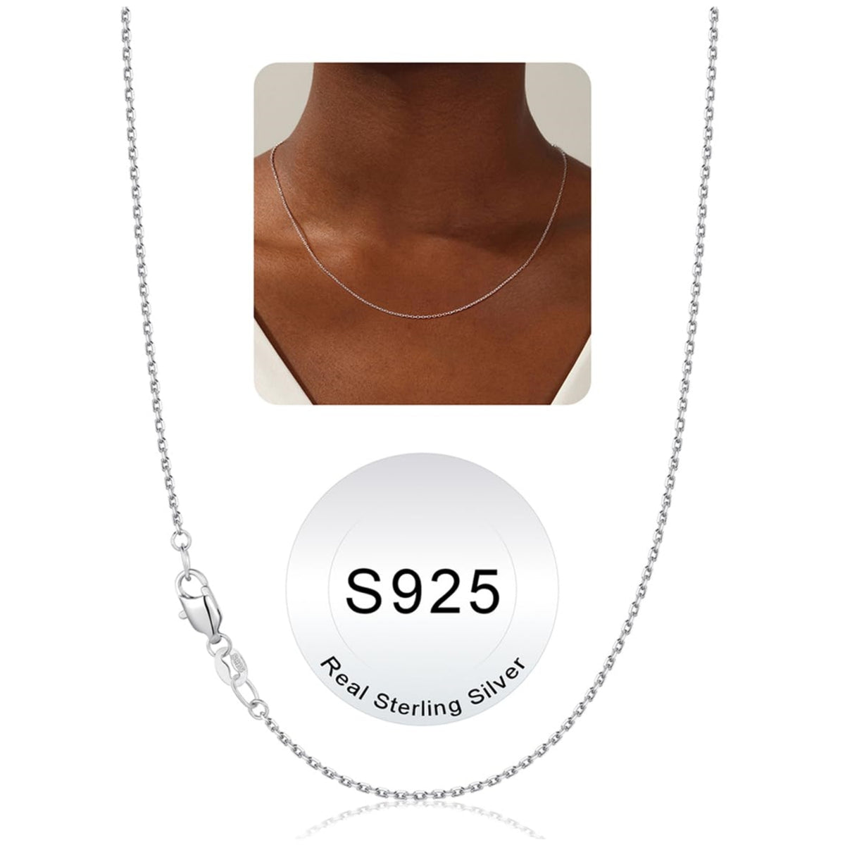 Turandoss S925 Sterling Silver Chains for Women Trendy Jewelry Rope Chain Dainty Necklace for Women Birthday Teacher Appreciation Mothers Day Graduation Gifts for Her Mom Kids Teen Girls Wife Ideas