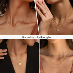 Turandoss S925 Sterling Silver Chain Necklace for Women 14K White Gold Plated Satellite Bead Chain Choker Dainty Italian Quality Sturdy Hypoallergenic Necklace 14-24 inch Jewelry Gifts for Men Women Girls