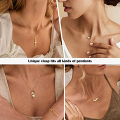 Turandoss S925 Sterling Silver Chain Necklace for Women Dainty 0.8mm Box Chain Choker Italian Quality Sturdy Hypoallergenic Adjustable Chain Jewelry 14-24 Inch Birthday Gifts for Women Girls