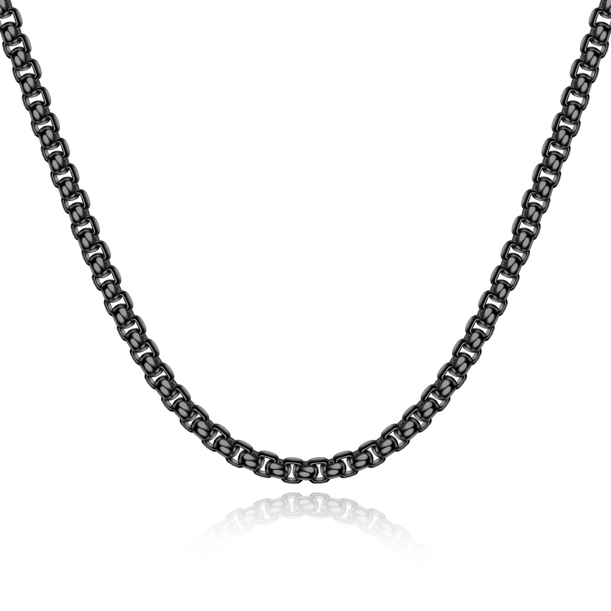 Turandoss Birthday Annyversary Christmas Gifts for Boyfriend Him Silver Box Chain Necklace for Men Cuban Link 20 Sturdy Jewelry Trendy Stainless Steel