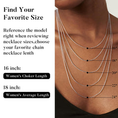 Turandoss Solid 925 Sterling Silver Chain Necklace for Women, 1.2Mm Cable Chain Necklace Shiny Sturdy Hypoallergenic Chain Necklaces, 16/18/20/22/24 Inches Dainty Silver Jewelry for Women Christmas