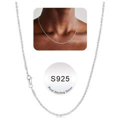 Turandoss Solid 925 Sterling Silver Chain Necklace for Women 1.5mm Sterling Silver Twisted Rope Hypoallergenic Soft Sturdy 16-26 inches Jewelry Mothers Day Birthday Gifts for Women Men