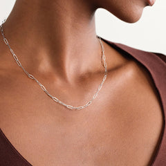 Turandoss Solid 925 Sterling Silver Chain Necklace for Women Men - 3.5Mm Sterling Silver Paperclip Necklace for Women Hypoallergenic Soft Sturdy Necklaces 16 18 20 22 24 Inches Jewelry Gifts for Her