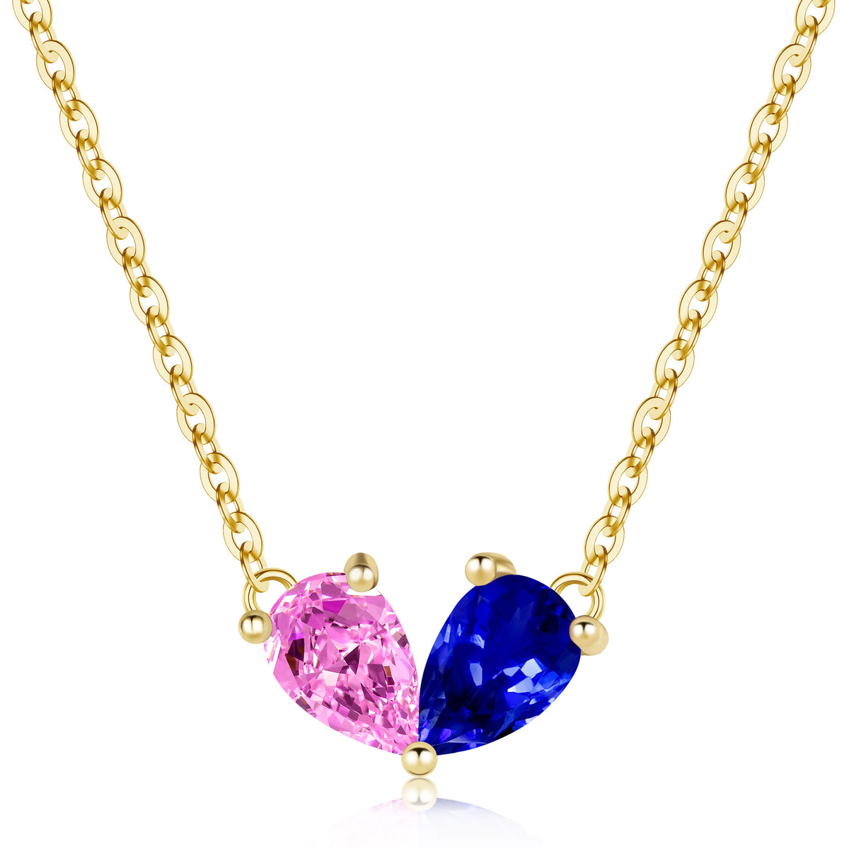 Turandoss Diamond Necklace for Women Girls 14K Gold Plated Emerald Birthstone Necklace Mothers Dainty Gold Necklace Cubic Zirconia Pendant Jewelry Easter Birthday Gift for Women Jewelry