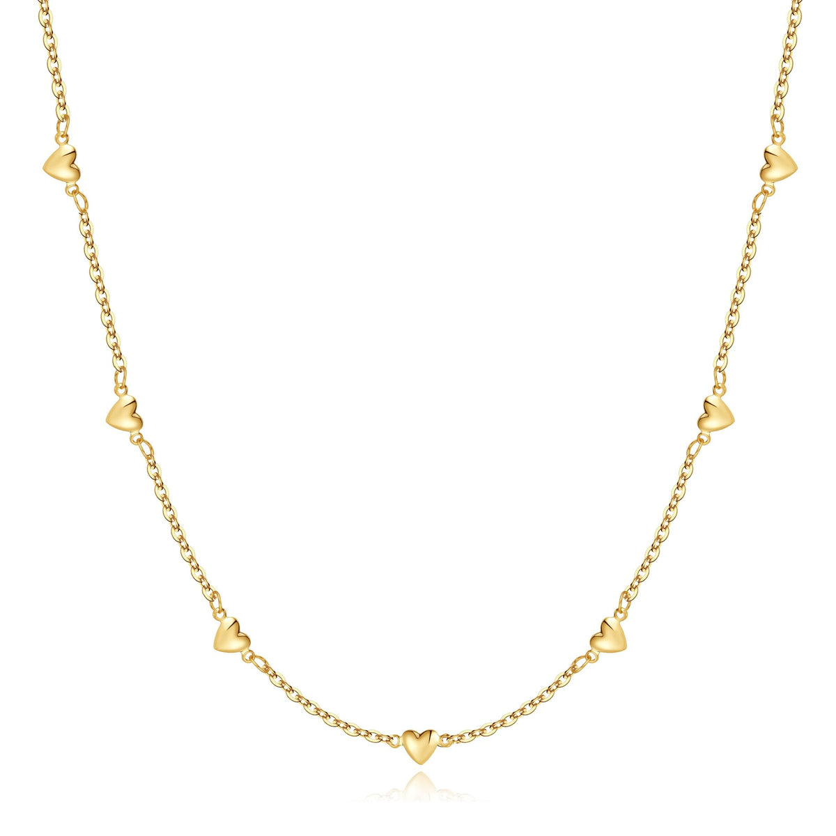Turandoss Dainty Heart Necklace for Women 14K Gold Plated Choker Chain Non Tarnish Teen Trendy Stuff Jewelry 7 8 9 10 11 12 13 14 Year Old Girls Valentines day Gifts for Women Girl