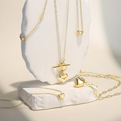 Turandoss Dainty Heart Necklace for Women 14K Gold Plated Choker Chain Non Tarnish Teen Trendy Stuff Jewelry 7 8 9 10 11 12 13 14 Year Old Girls Valentines day Gifts for Women Girl