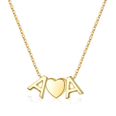 Turandoss Heart Initial Necklace for Women 14K Gold Plated Dainty 2 Letters Love Pendant Jewelry Birthday Teacher Appreciation Mothers Day Graduation Gifts for Her Mom Kids Teen Girls Wife Ideas