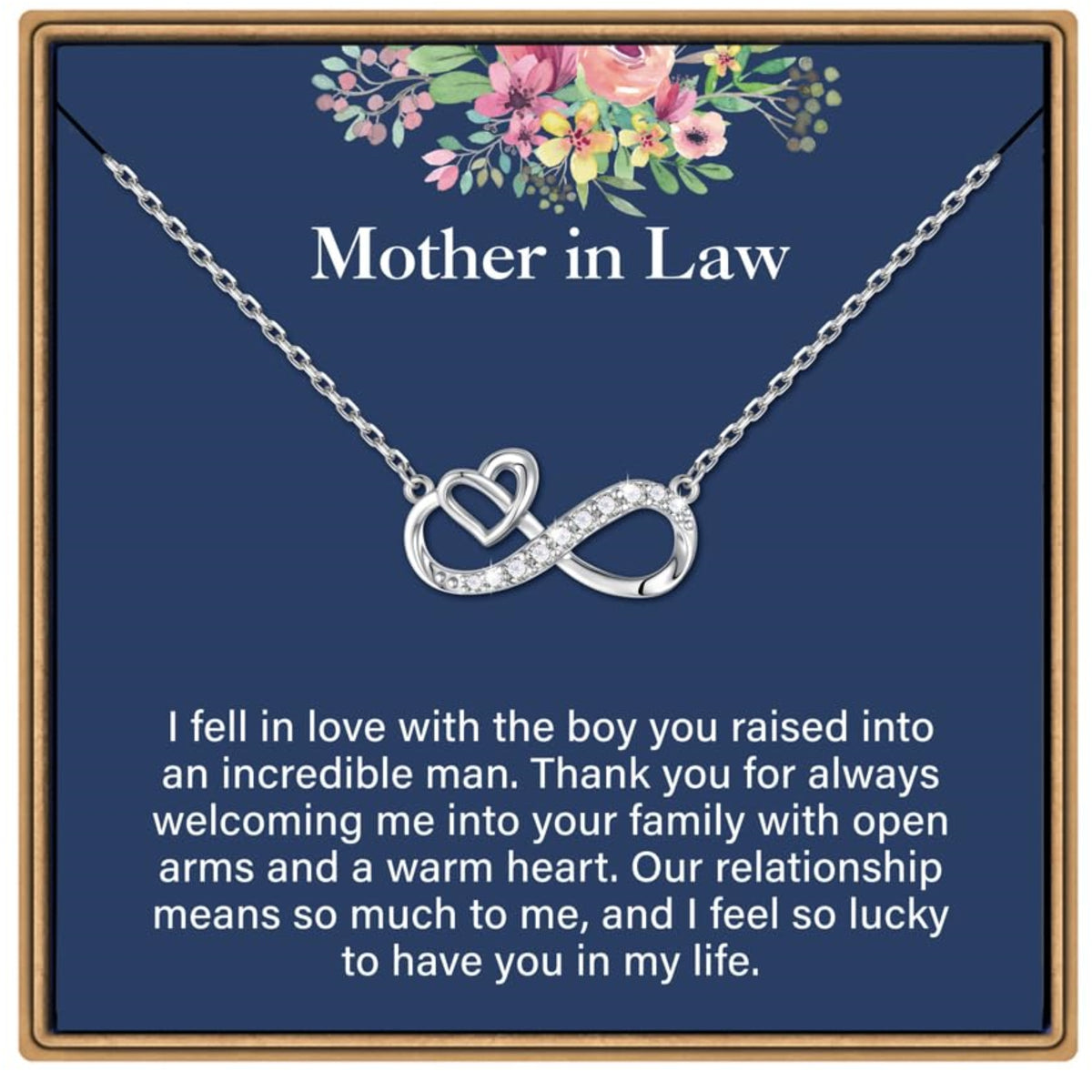 Turandoss Infinity Heart Necklace Niece Gifts from Auntie 925 Sterling Silver Chain 14K White Gold Plated Personalized Jewelry Mothers Day Birthday Gifts for Women Her