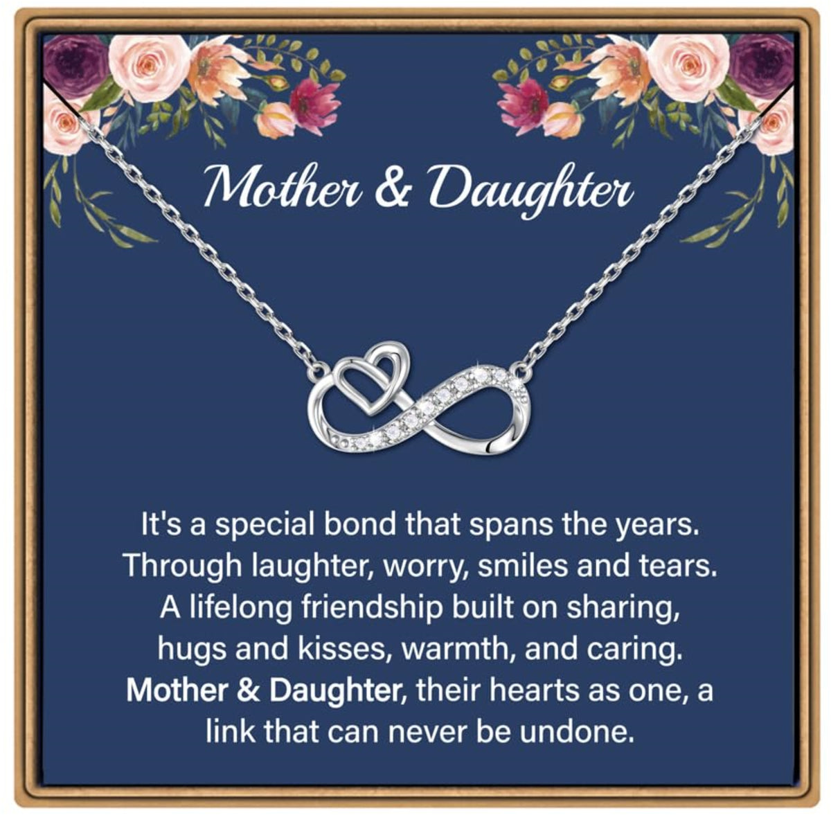Turandoss Infinity Heart Necklace Niece Gifts from Auntie 925 Sterling Silver Chain 14K White Gold Plated Personalized Jewelry Mothers Day Birthday Gifts for Women Her