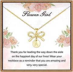 Turandoss 4 5 6 7 8 9 10 11 12 13 14 15 16 Year Old Birthday Gifts for Tween Teen Teenage Girl Gift Idea Flower Girl Gifts Bow Initial Necklace Graduation Gifts for Her Mom Kids Teen Girls Wife Ideas