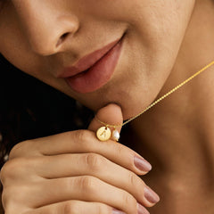 Turandoss 14K Gold Plated Disc Initial Pearl Choker Necklace for Women Girls - Dainty Letter A-Z Coin Pendant Jewelry Cute Stuff for Teen Girls, Personalized Birthday Gifts for Women Girls