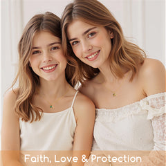 Turandoss Cross Necklaces for Women, 12 Month Created Emerald Birthstone Jewelry