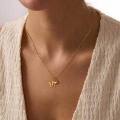 Turandoss Dainty Heart Initial Necklaces for Women 14K Gold Plated Heart Letter A-Z Pendant Jewelry Personalized Valentines Day Birthday Gifts for Women Teen Girls Trendy