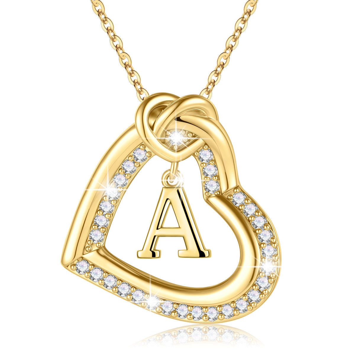 Turandoss Heart Initial Necklaces for Girls 14K Gold Plated Cubic Zirconia Letter a-z Pendant Trendy Jewelry Easter Birthday Gifts for Women Teen Girls Ages 12-14