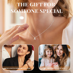 Turandoss S925 Sterling Silver Initial Necklaces for Women Dainty A-Z Letter Pendant Waterproof Hypoallergenic Jewelry Birthday Anniversary Gifts for Women Teen Girls