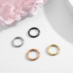 Turandoss 14K Gold Plated Nose Hoop Earring Surgical Steel Septum Ring Hypoallergenic Lip Tragus Conch Piercing Jewelry for Women