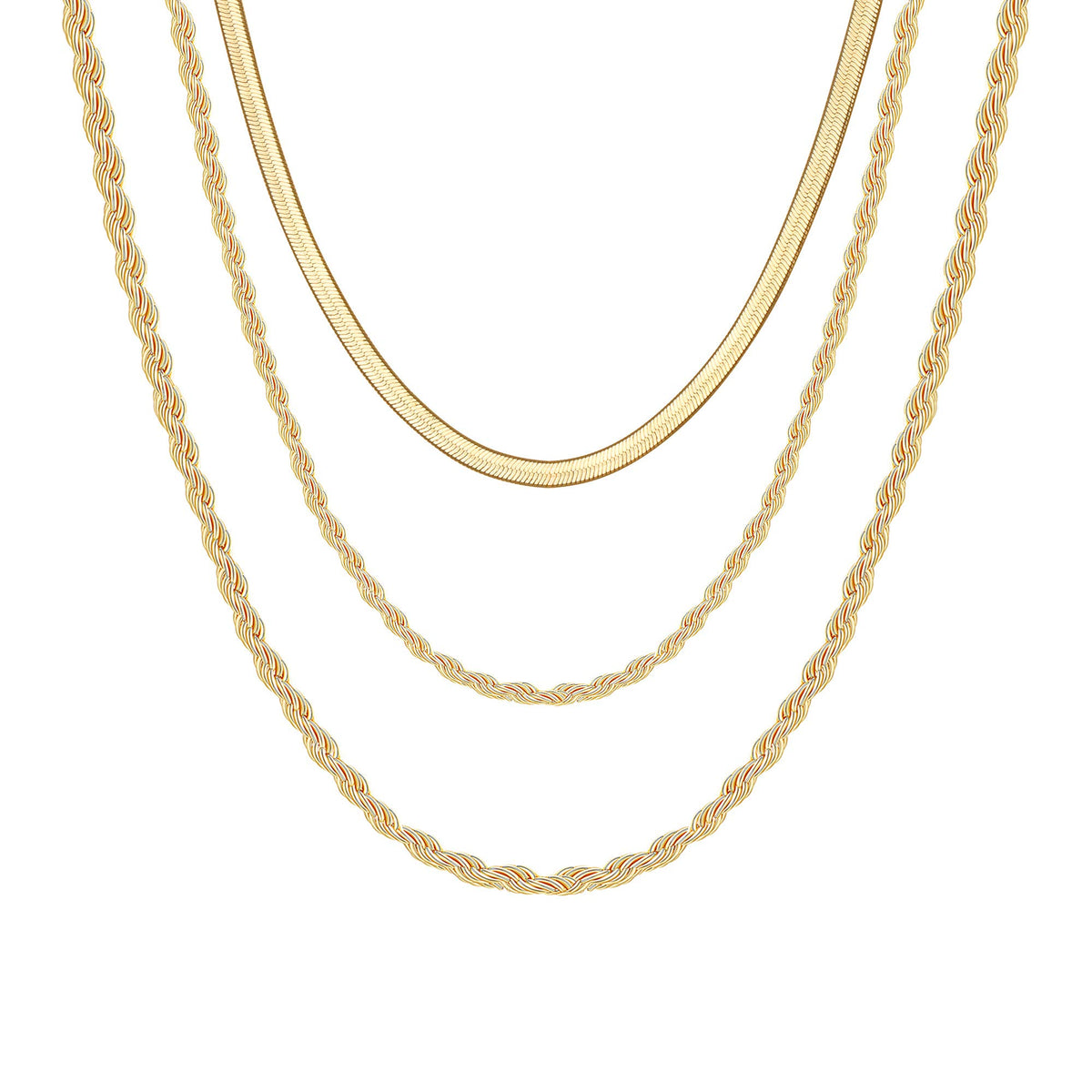 Paperclip Chain&Herringbone Chain Dainty Paperclip Chain Necklace