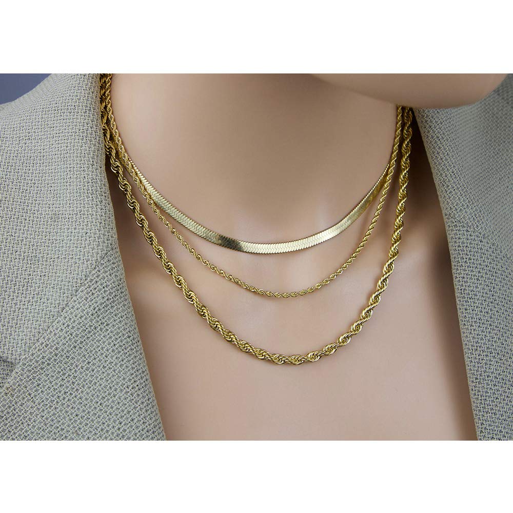 Paperclip Chain&Herringbone Chain Dainty Paperclip Chain Necklace