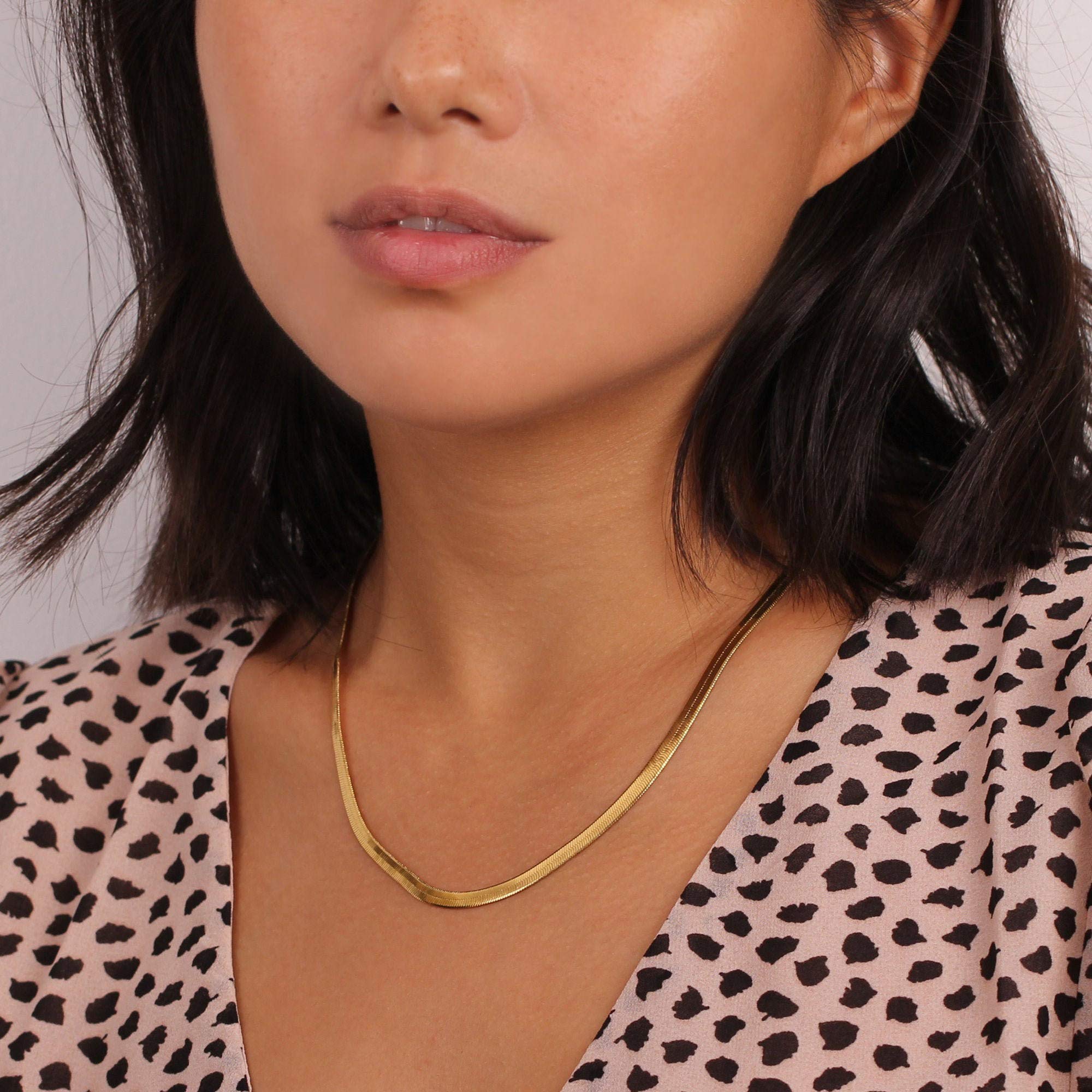 Paperclip Chain&Herringbone Chain Dainty Paperclip Chain Necklace