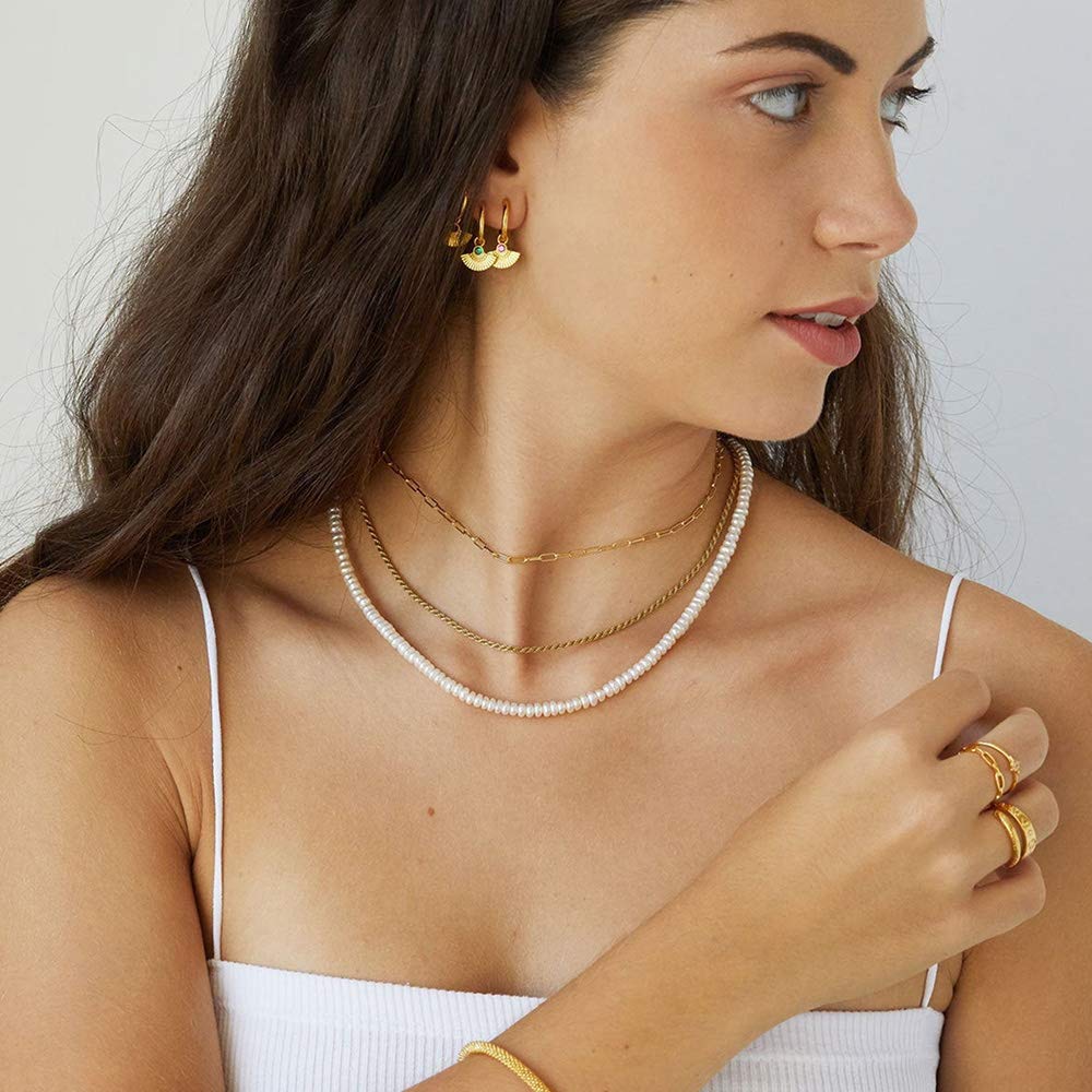 Paperclip Chain&Herringbone Chain Dainty Paperclip Chain Necklace