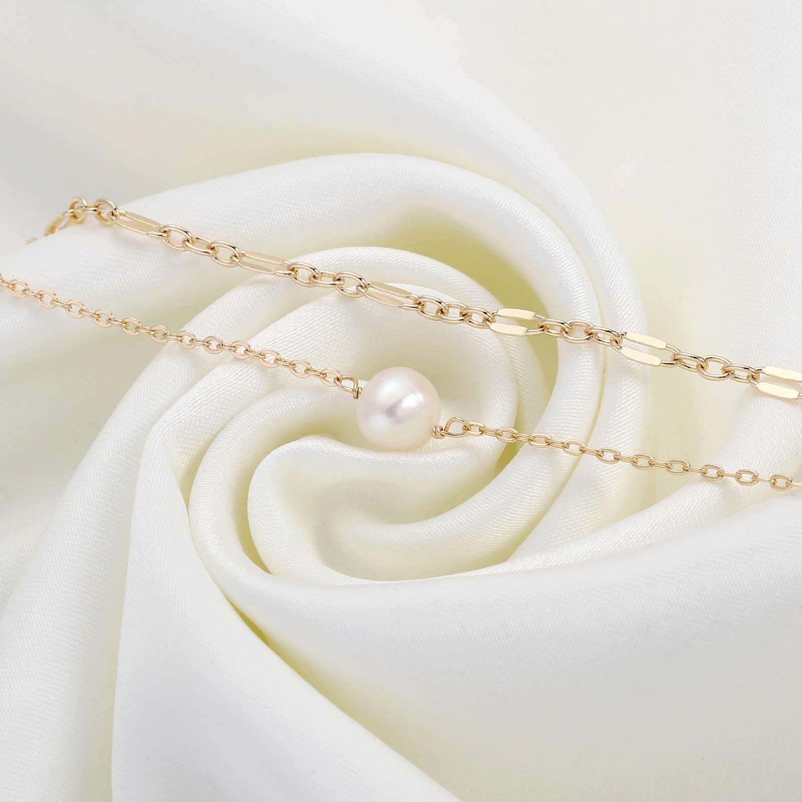 Women's Pearl&Chain Dainty Gold Bracelets
