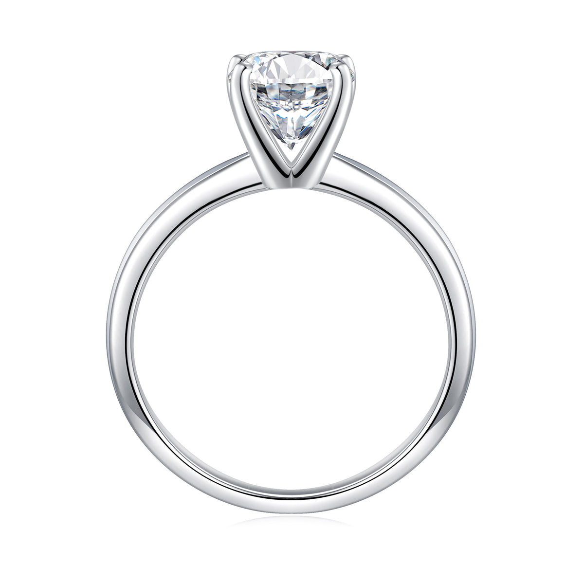 Turandoss 1.5 Carat Moissanite Four-Prongs Engagement Ring 925 Sterling Silver Oval Cut Diamond Ring Wedding Band Promise Wedding Rings for Women