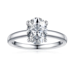 Turandoss 1.5 Carat Moissanite Four-Prongs Engagement Ring 925 Sterling Silver Oval Cut Diamond Ring Wedding Band Promise Wedding Rings for Women