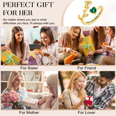 Turandoss Mothers Day Gifts 18K Gold Plated Initial Rings for Women Girls Adjustable Letter A-Z Gold Initial Ring Mothers Day Birthday Gifts for Mom Women Teen Girl Gift