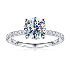 Turandoss 1.5Ct Moissanite Rings for Women D Color Vvs1 Clarity Solitaire Half Eternity S925 Sterling Silver Wedding Anniversary Engagement Bands Jewelry Gifts for Wife Girlfriend