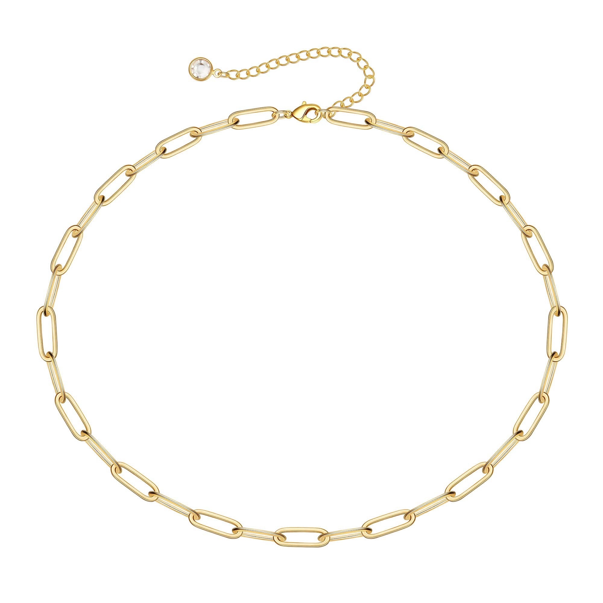 Oval Link Chain Dainty Gold Choker Necklaces