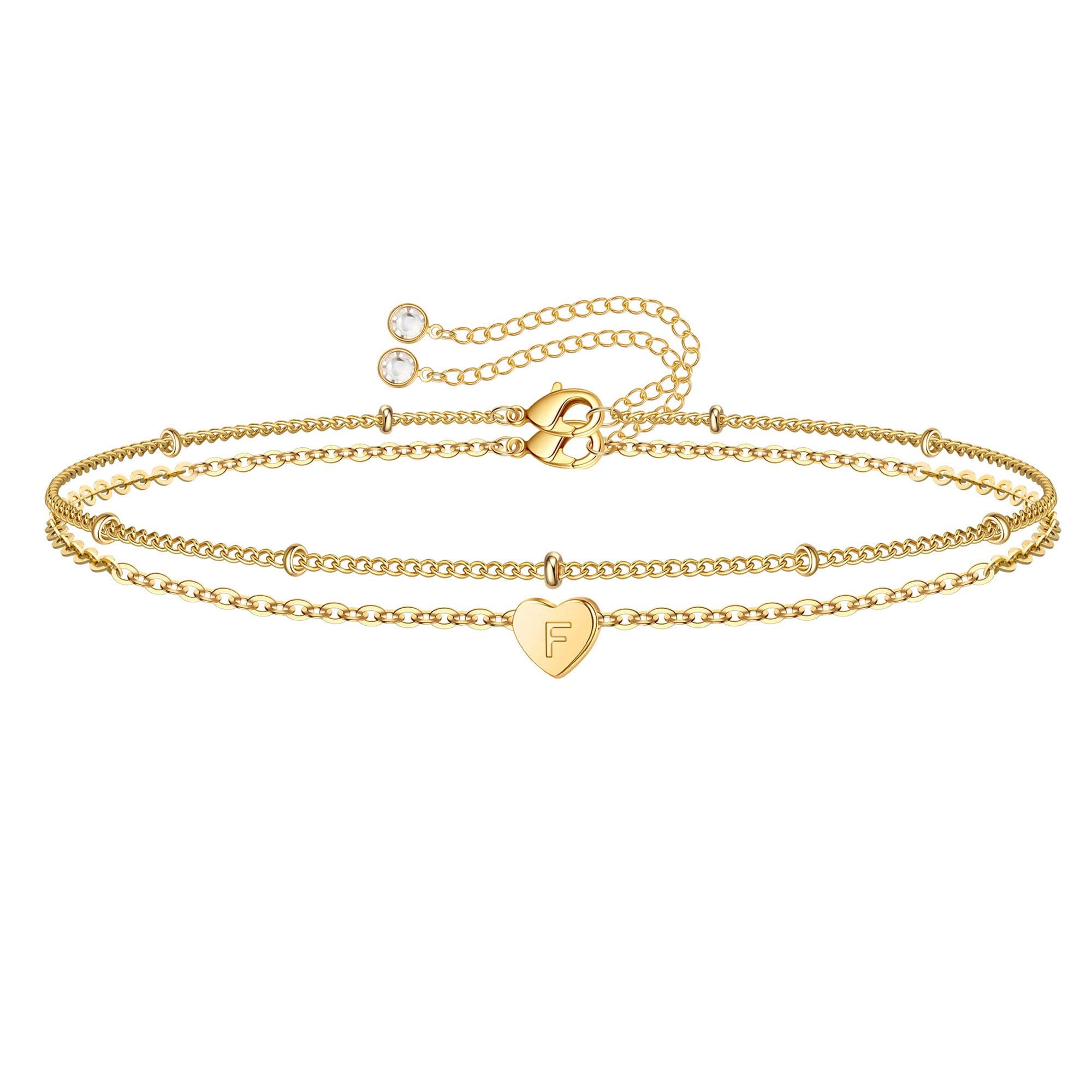 Dainty Heart Initial Bracelets
