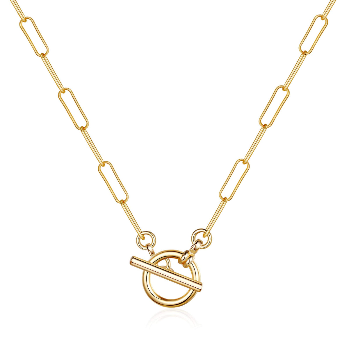 Toggle Clasp Dainty Paperclip Chain Necklace