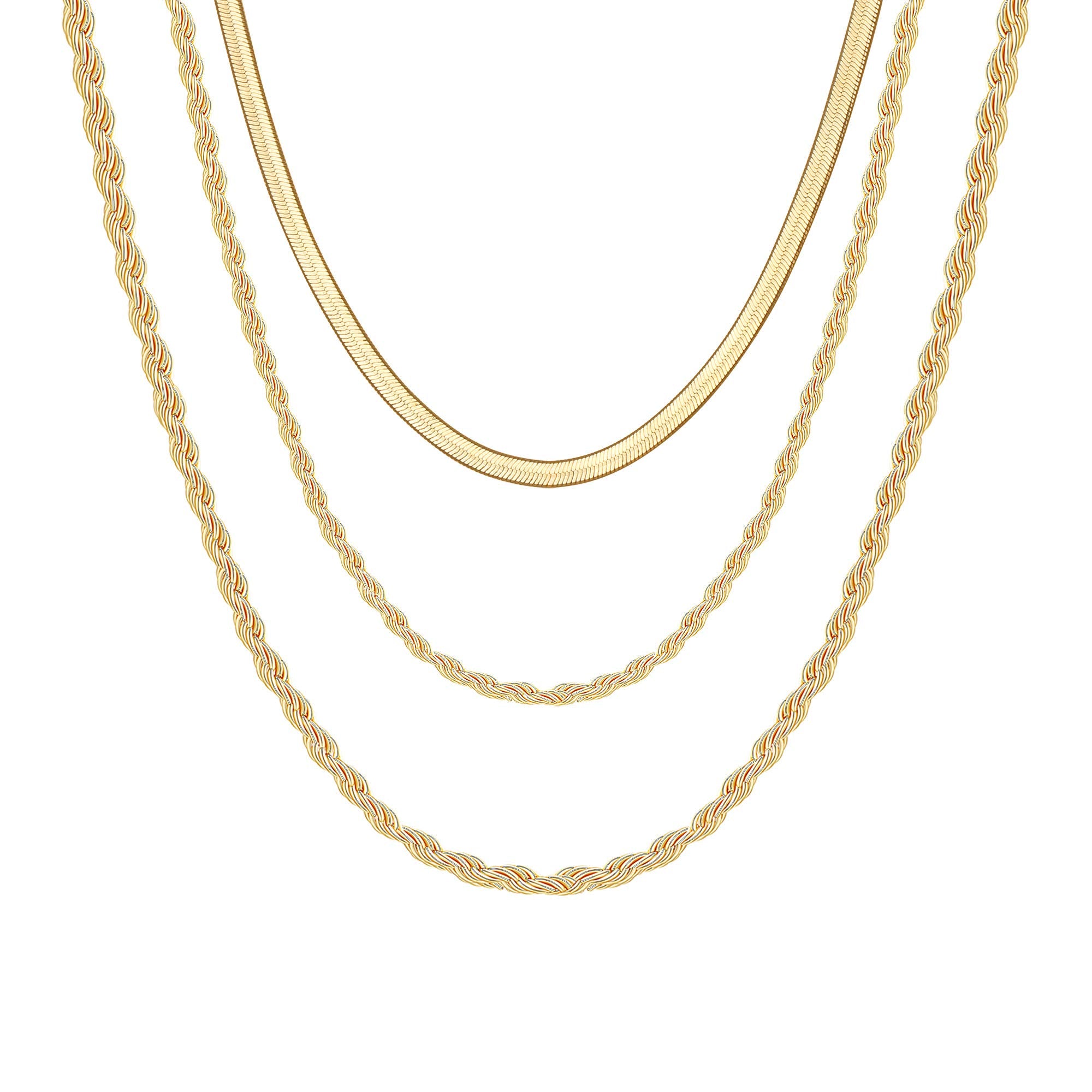 Paperclip Chain&Herringbone Chain Dainty Paperclip Chain Necklace
