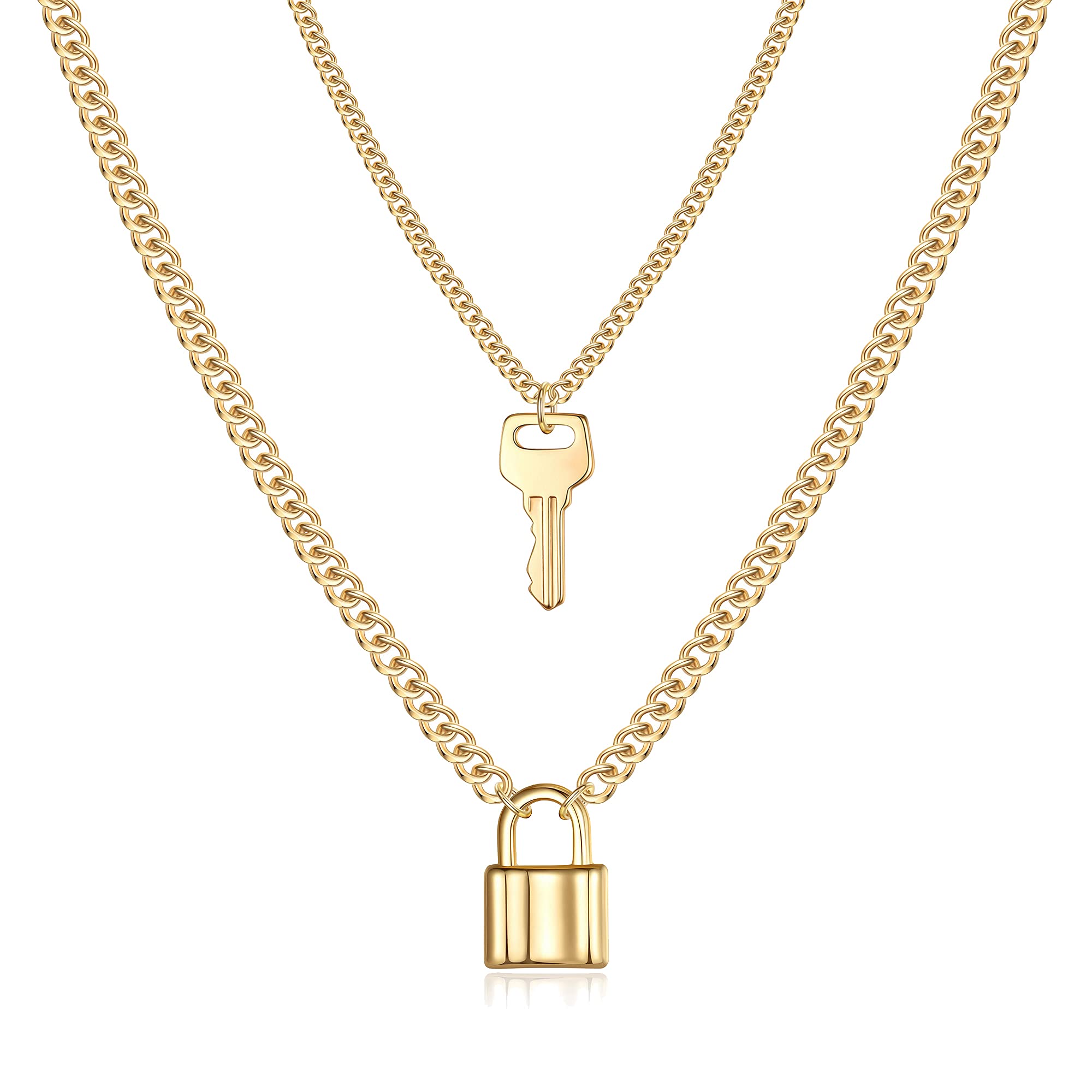 Key&Lock Dainty Gold Choker Necklaces