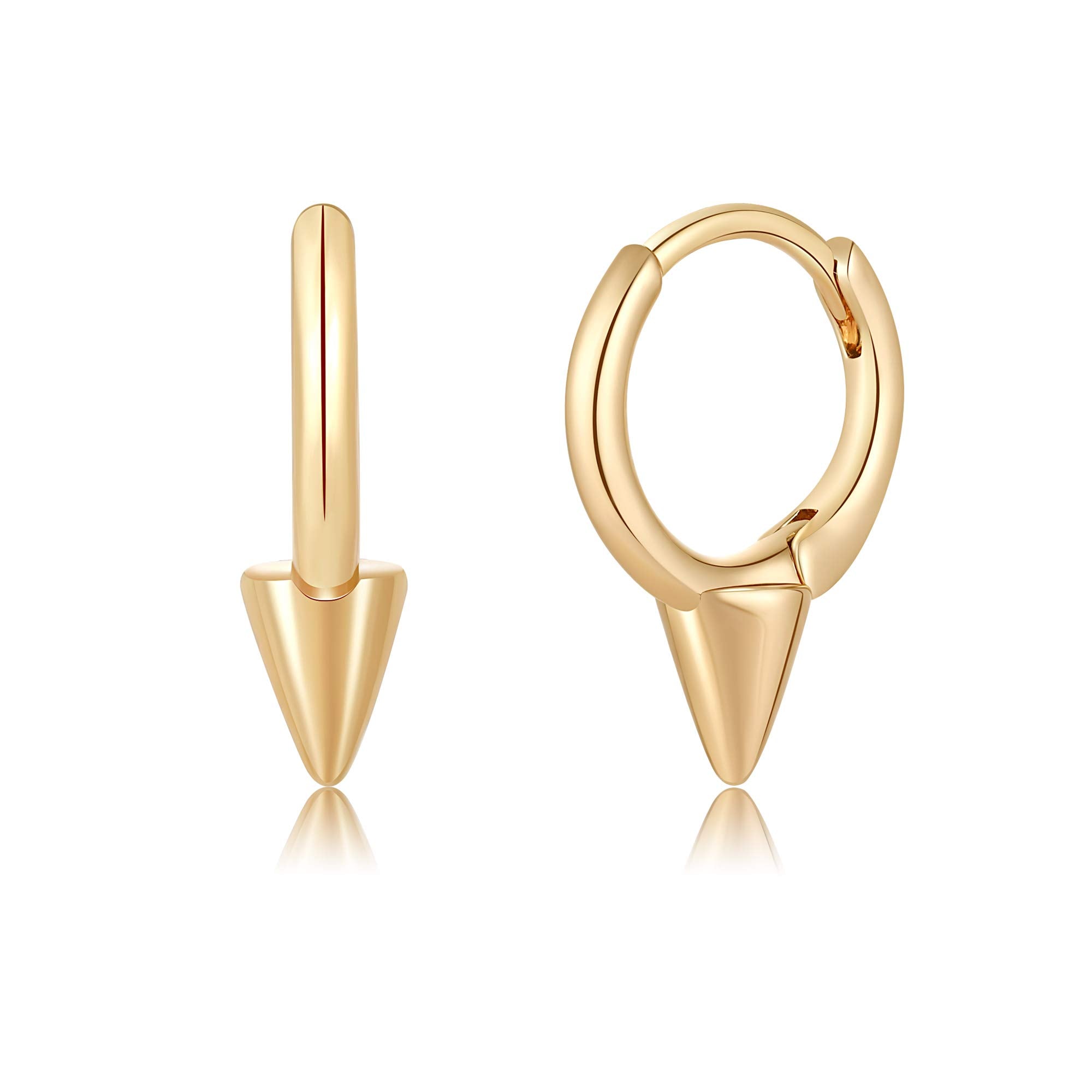 Small Spike Earrings Gold Plated Hoop