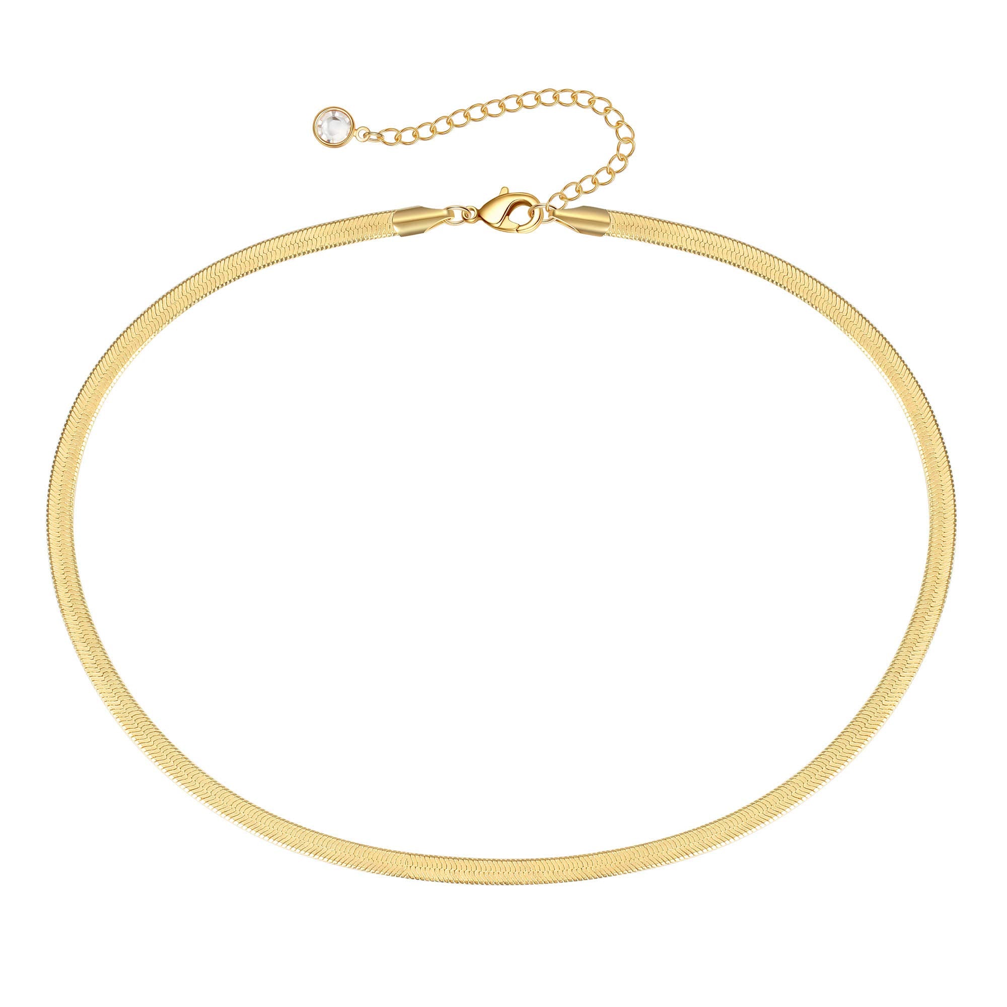 4mm Snake Chain Dainty Gold Choker Necklaces