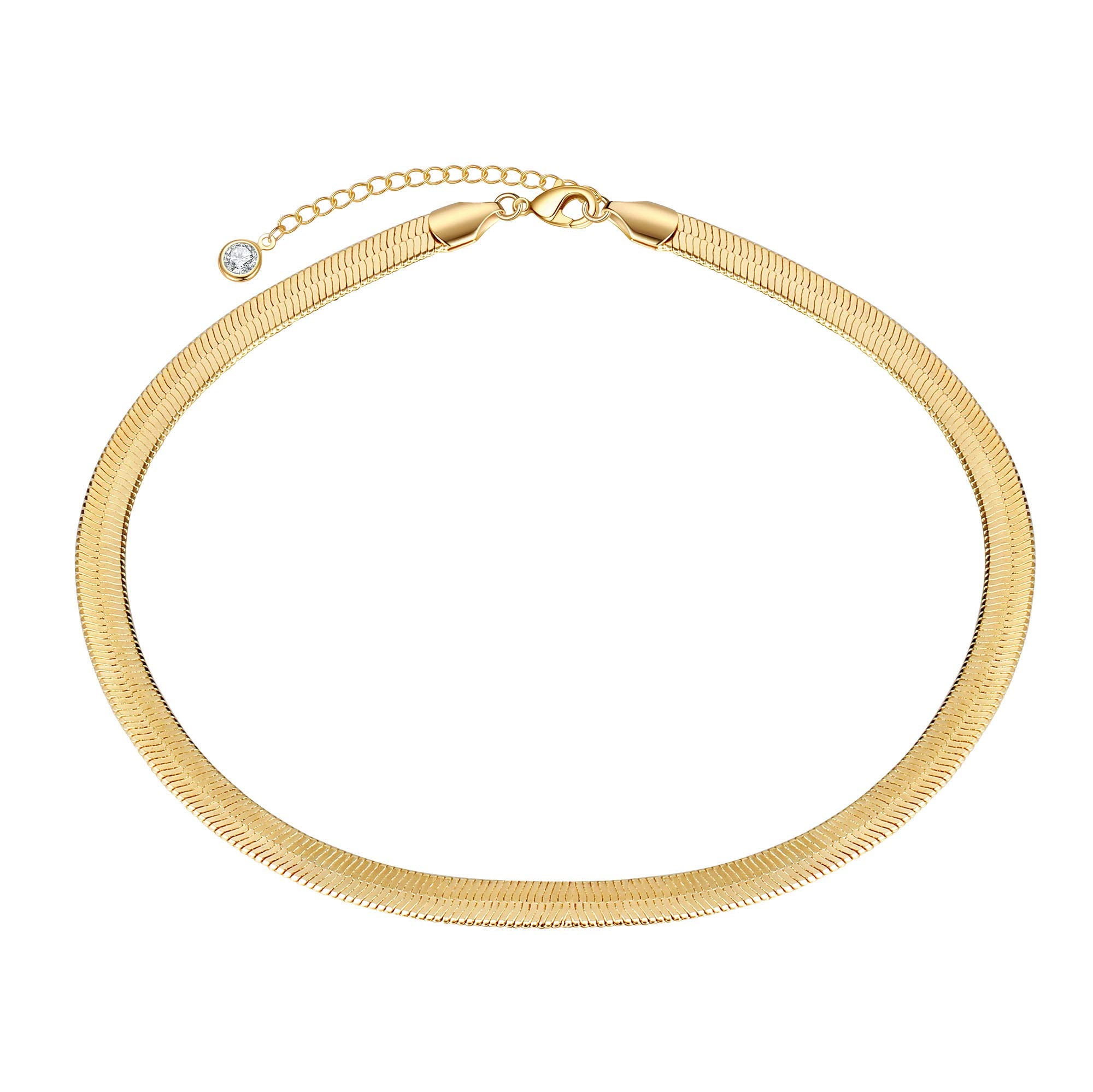 7mm Snake Chain Dainty Gold Choker Necklaces