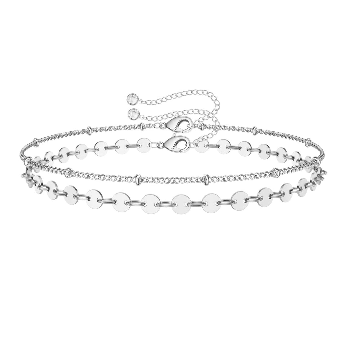 Beads Chain&Coin Chain Dainty Gold Bracelets for Women