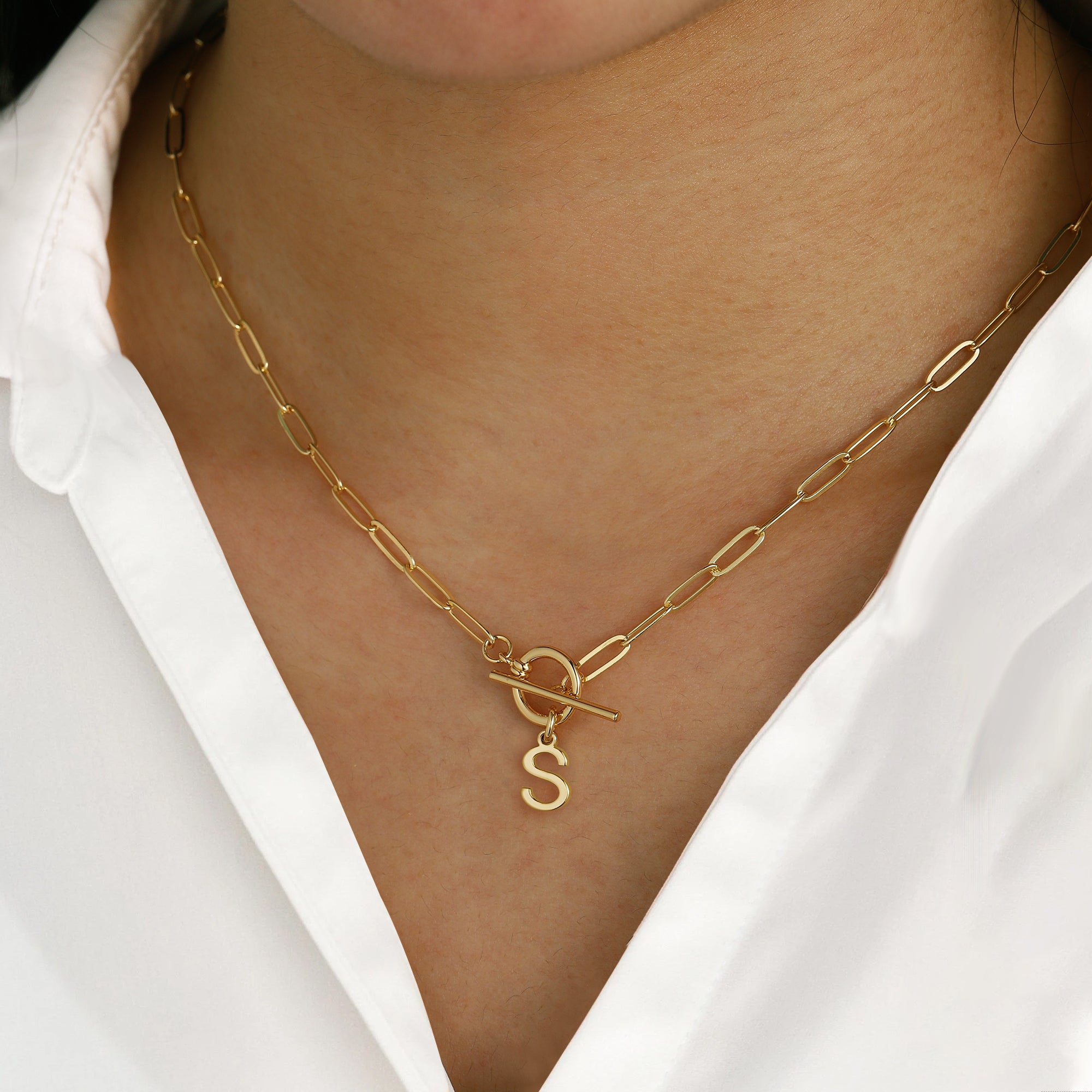Trendy Paperclip Letter Necklace