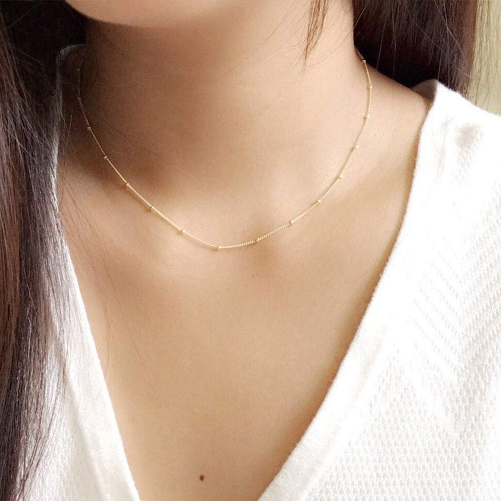 Satellite Dainty Gold Choker Necklaces