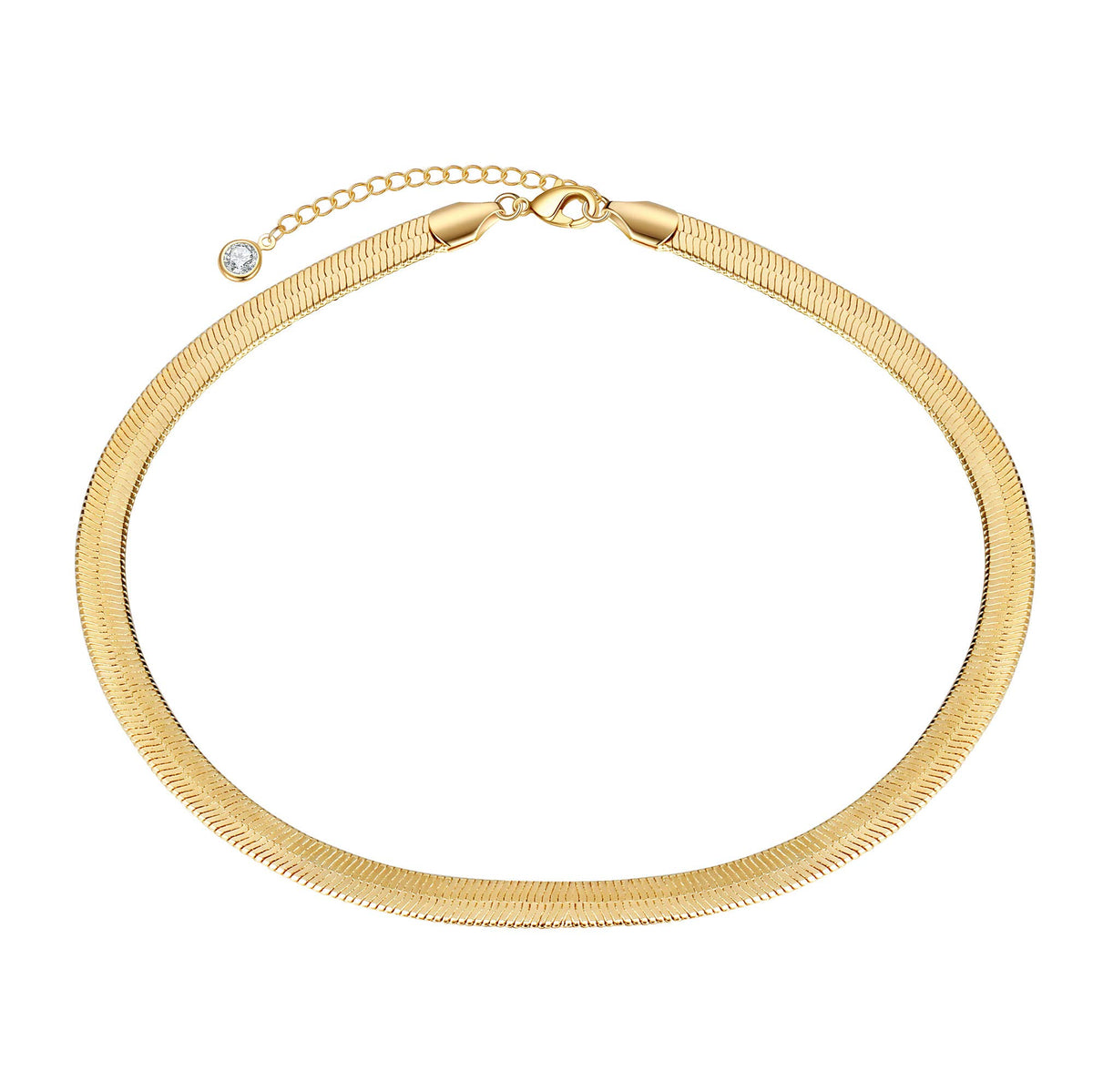 7mm Snake Chain Dainty Gold Choker Necklaces