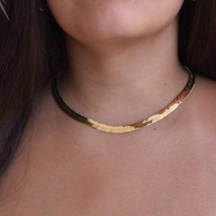 7mm Snake Chain Dainty Gold Choker Necklaces