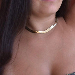7mm Snake Chain Dainty Gold Choker Necklaces