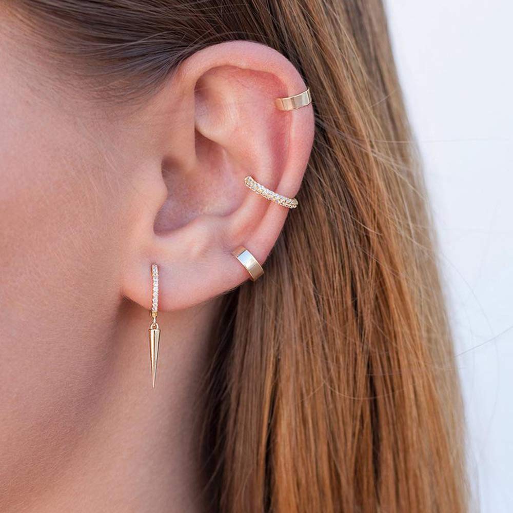 Spike Earrings Gold Plated Hoop