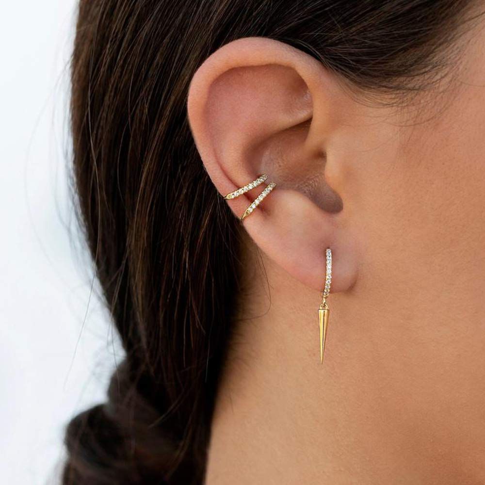 Spike Earrings Gold Plated Hoop